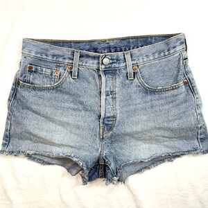 Levi's 501 30 Highrise Button Fly Distressed Denim Shorts Cutoff Festival Y2K